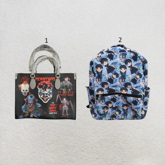 RTS NO MOQ Sibling Bags Cute Clothes Baby Kids Halloween Print Strap Zip Backpack Bag