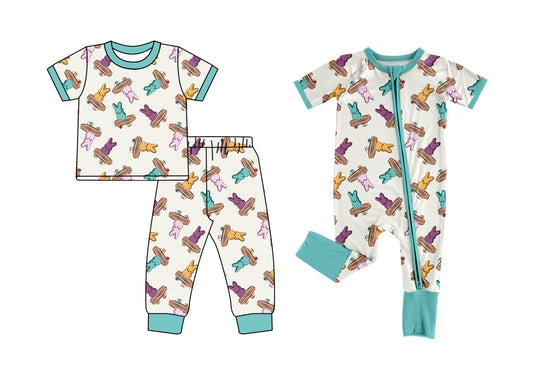 25.12.25 custom each style moq 5 eta 6-8week Sibling Sisters bunny baby boy clothes short sleeve pants sets and romper match family design
