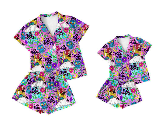 25.10.11 custom each style moq 5 eta 6-8week Sibling Sister baby short sleeve shorts sets and adult set match design