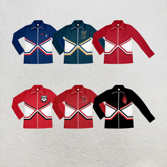 custom moq 5 mix size MSD072504 Baby Kids Stripe Long Sleeve Zip Jackets Team Casual Tops