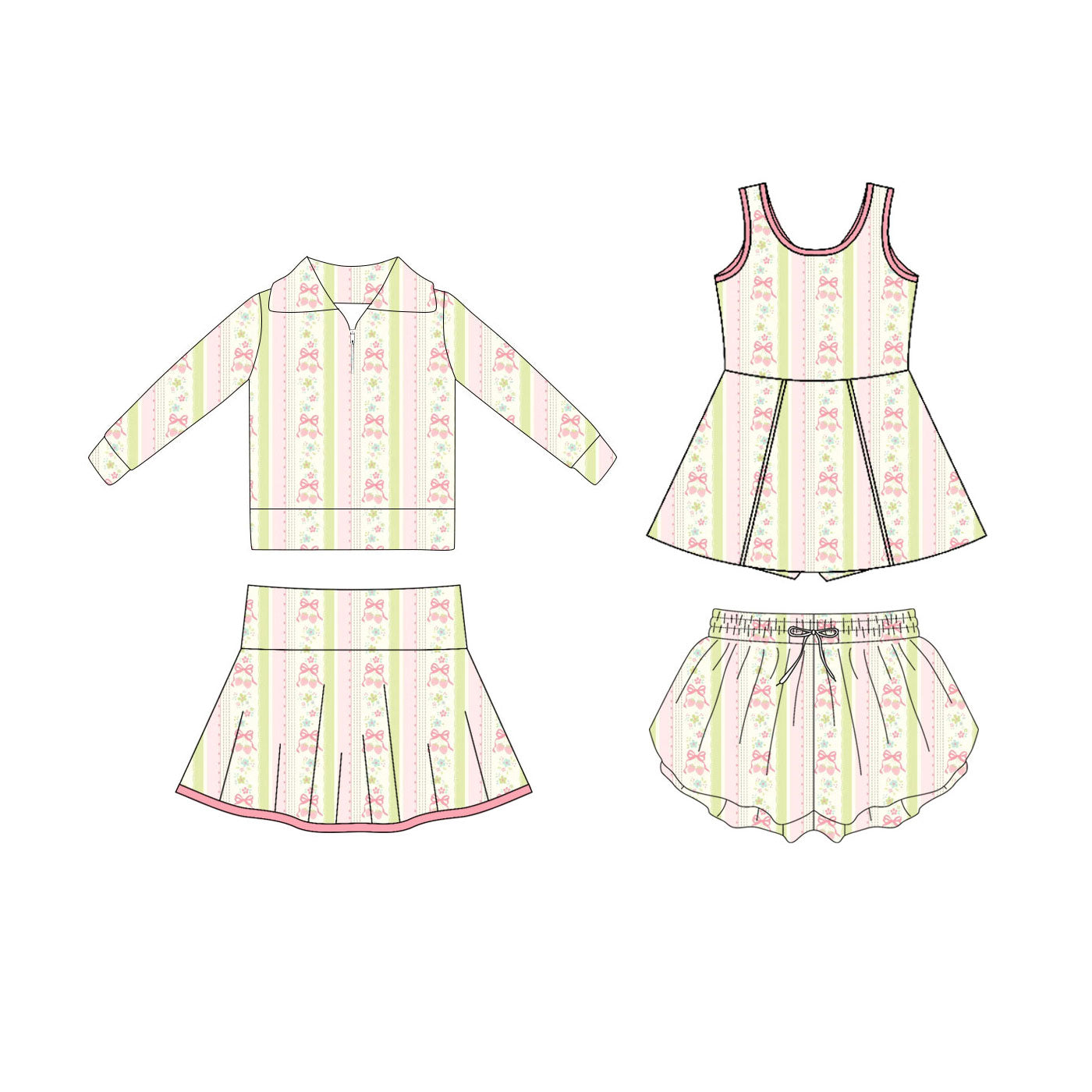 25.10.23 custom each style moq 5 eta 6-8week Sibling Sisters bow floral baby girl long sleeve skirts sets and dress and shorts match family design