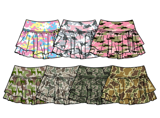26.1.24 custom each style moq 5 eta 6-8week Sibling Sister camouflage baby short sleeve skirts 7 match design