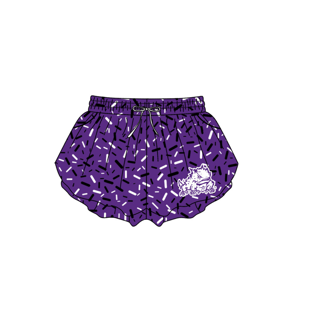Custom moq 5 mix size milk silk summer teams Camo Hooded Short Sleeve Top Shorts Set Purple Ice Cream Drips Hooded Top with Matching Shorts For Baby
