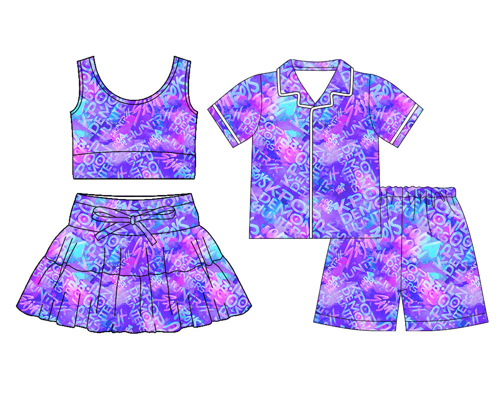 26.1.5 custom each style moq 5 eta 6-8week Sibling Sister baby girl short sleeve shorts sets 2 match design