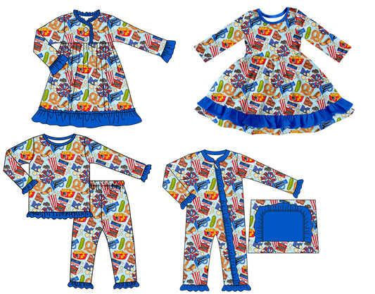 25.7.16 custom each style moq 5 eta 4-6week Sibling Sisters baby girl long sleeve pants sets and romper and dress 1 and dress 2 match family design