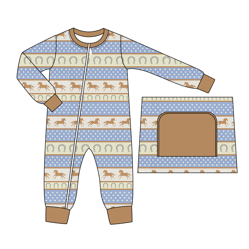 6.28 custom each style moq 5eta 4-6 week Sibling Sister horse baby boys outfits and romper match family design
