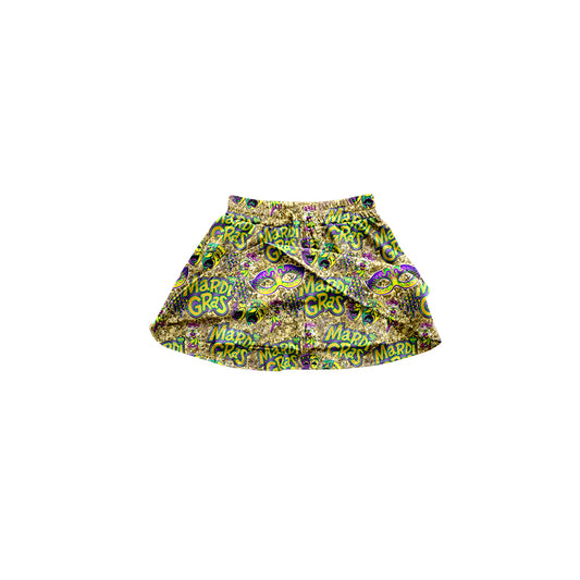 9.23 custom each style moq 5 eta 4-6week baby girls clothes MARDI GRAS green skirt dress