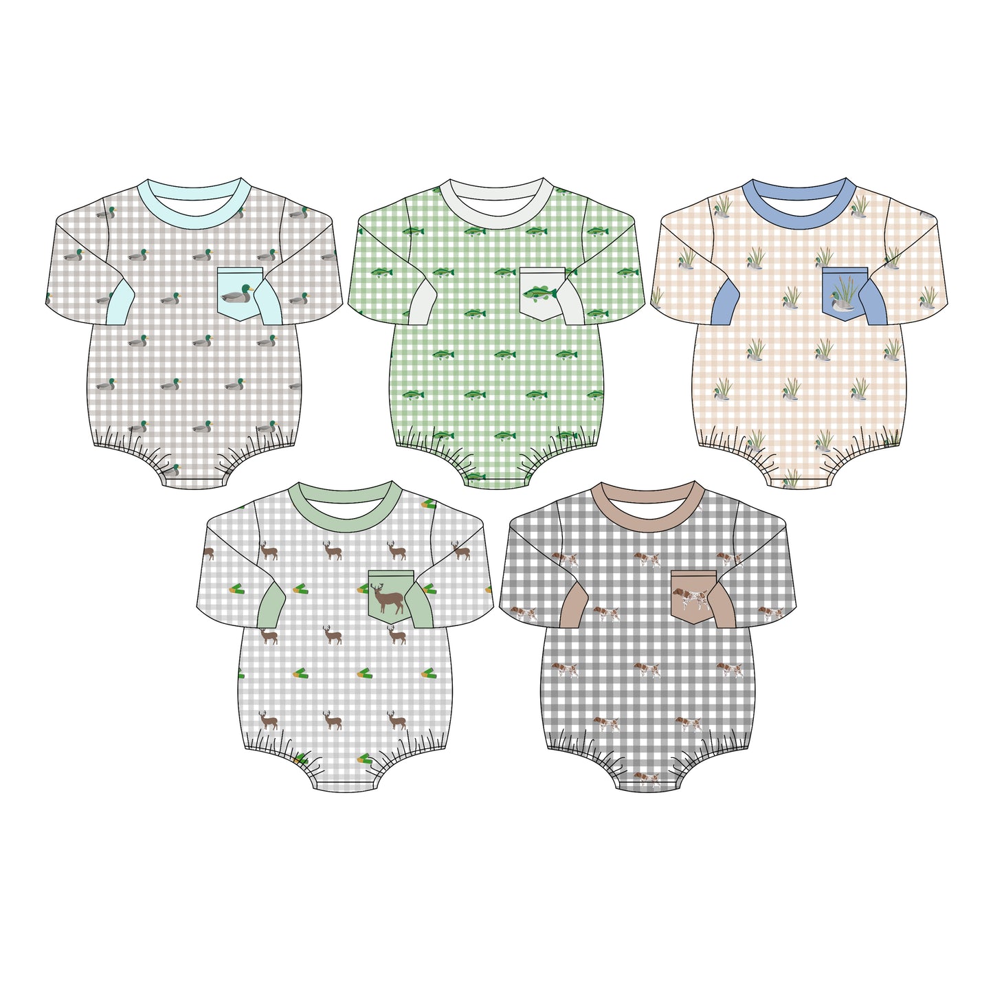 4.15 Custom moq 5 mix size Sibling Baby Boys Checked Long Sleeve Romper