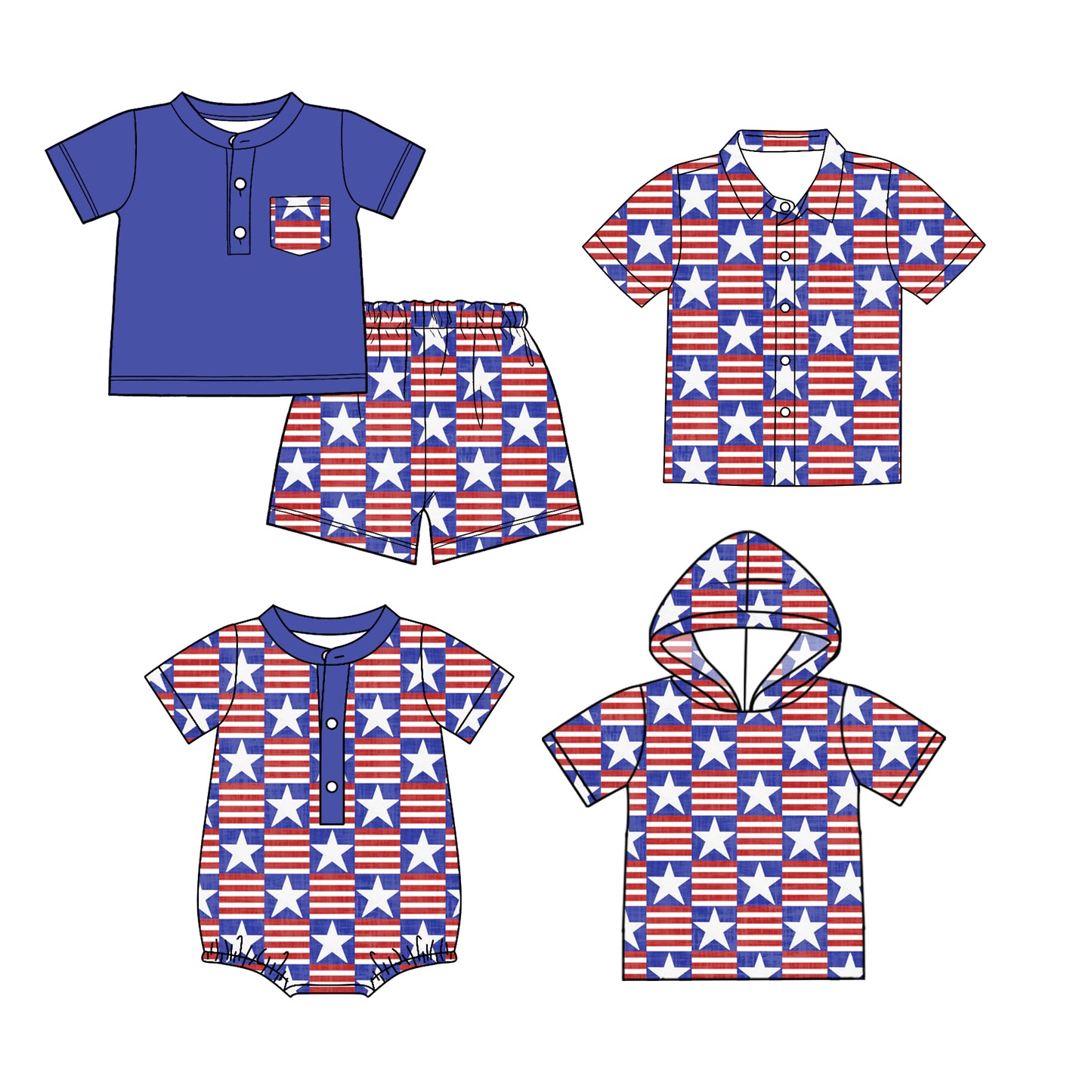 26.1.19 custom each style moq 5 eta 6-8 week Sibling Sister stars baby boy short sleeve shorts sets and top 2 and romper match family design