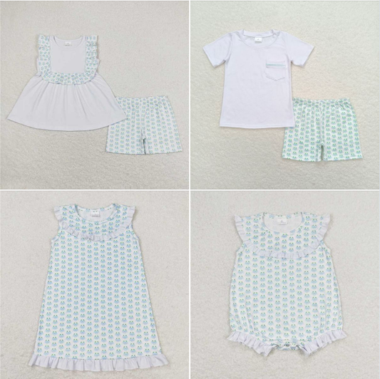 RTS Crab Lace White Sleeveless Shorts Set match pics sets