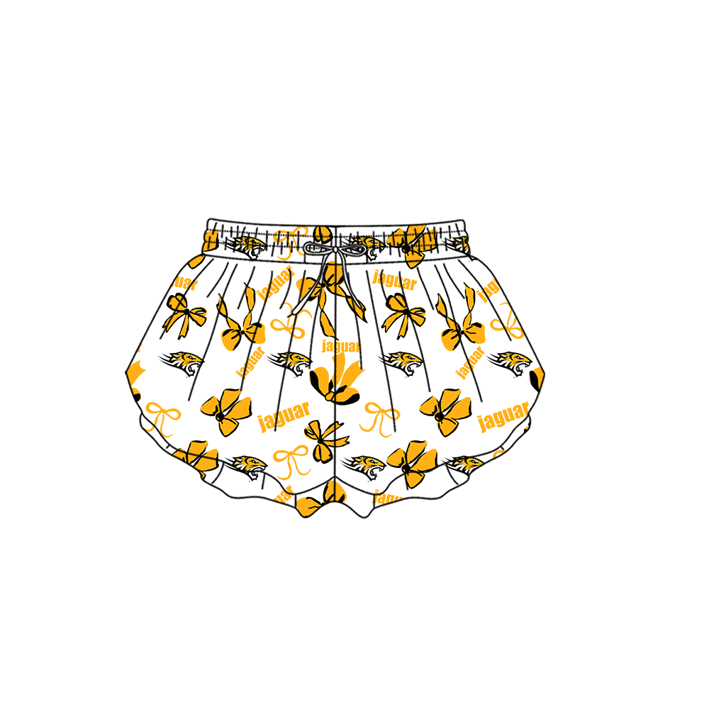 custom moq 5 mix size MSD072301 Baby Girls Bows Summer Print Yoga Shorts Casual Active Bottoms