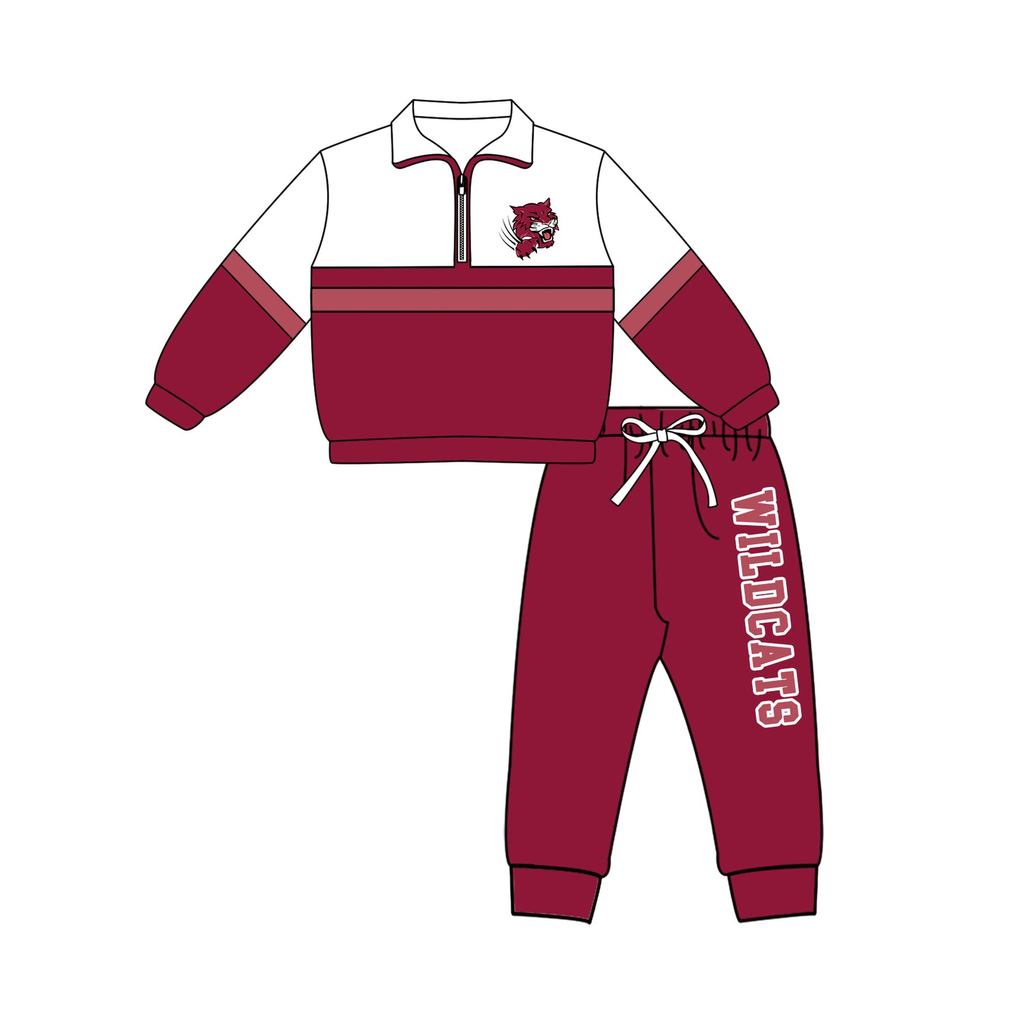 Custom moq 5 mix size milk silk summer teams Girls Dark Red Polka Dot Top Shorts Set Top Skirt Short Set Zipper Pullover Jogger Pants Set
