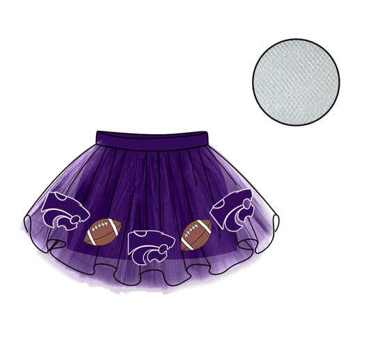 Custom moq 5 mix size milk silk summer teams Baby Girl's Purple Mesh Skirt Summer Outfit Team Clothing
