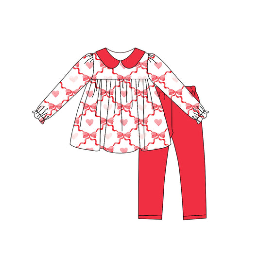 9.8 custom each style moq 5eta 4-6week baby girls clothes love pink long sleeve pants sets