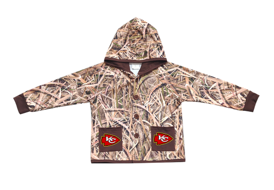 Custom moq 5 mix size milk silk baby boys clothes team summer camouflage button hooded long sleeve top-25.11.25