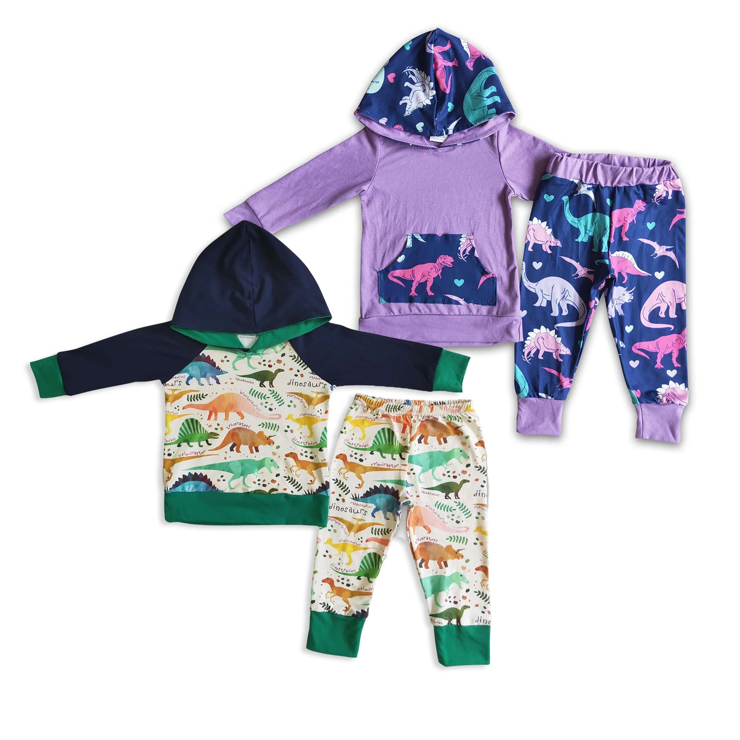 RTS NO MOQ Sibling baby boy clothes hooded long sleeve Clothes Sets