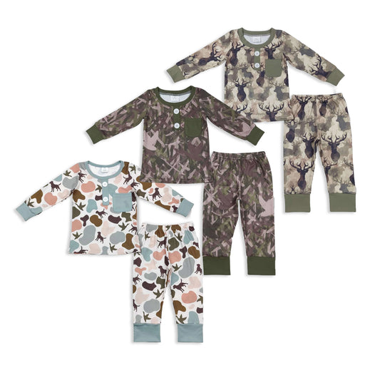 RTS NO MOQ Sibling baby boy clothes camouflage long sleeve pants Sets