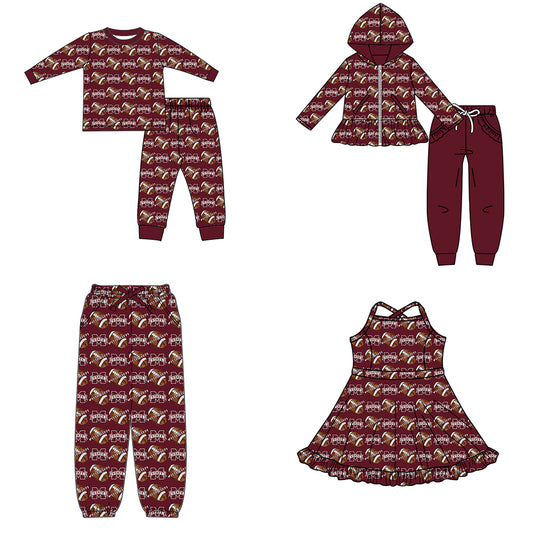 Custom moq 5 mix size milk silk summer teams baby girls clothes brick red hooded long sleeve pants sets and boy sets and dress and pant-25.8.20
