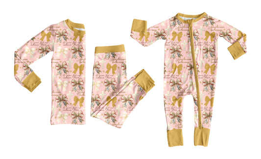 25.7.12 custom each style moq 5eta 4-6week Sibling Siste bow baby girl long sleeve pants sets and rompers match family design