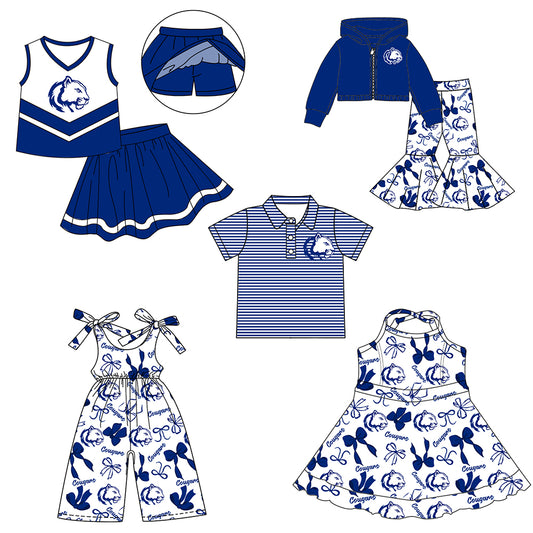 Custom moq 5 mix size milk silk summer teams baby girls clothes bow blue hooded long sleeve pants sets and skirts sets and dress and jumpsuit and top-25.7.29