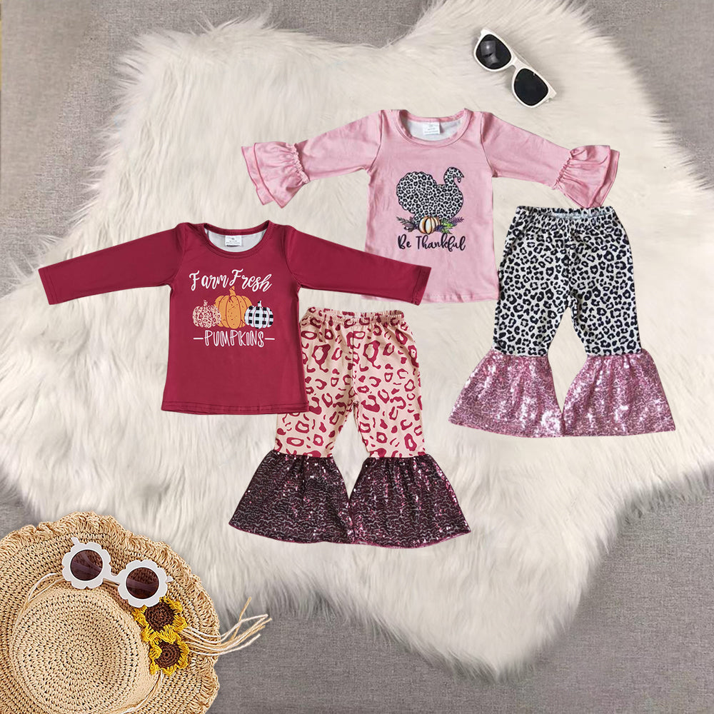 RTS NO MOQ Sibling baby girls clothes halloween long-sleeved trousers suit