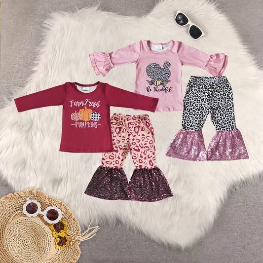 RTS NO MOQ Sibling baby girls clothes halloween long-sleeved trousers suit