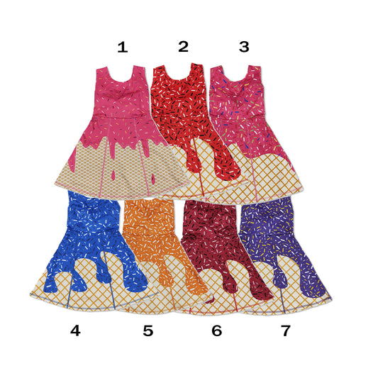 RTS NO MOQ Sibling yoga fabric Baby Girls Summer Drip Style Sleeveless Knee Length Yoga Dresses