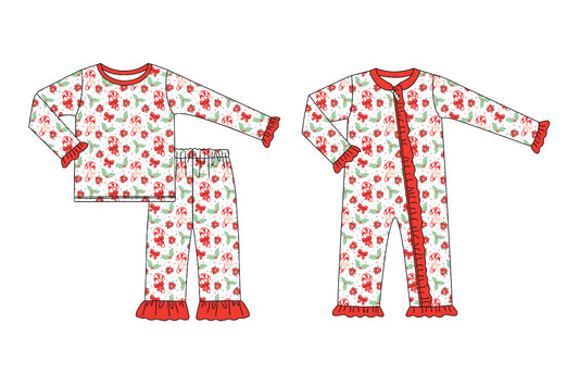 25.6.23 custom each style moq 5eta 4-6week Sibling Sisters Christmas bow baby girl long sleeve pants sets and rompers match family design