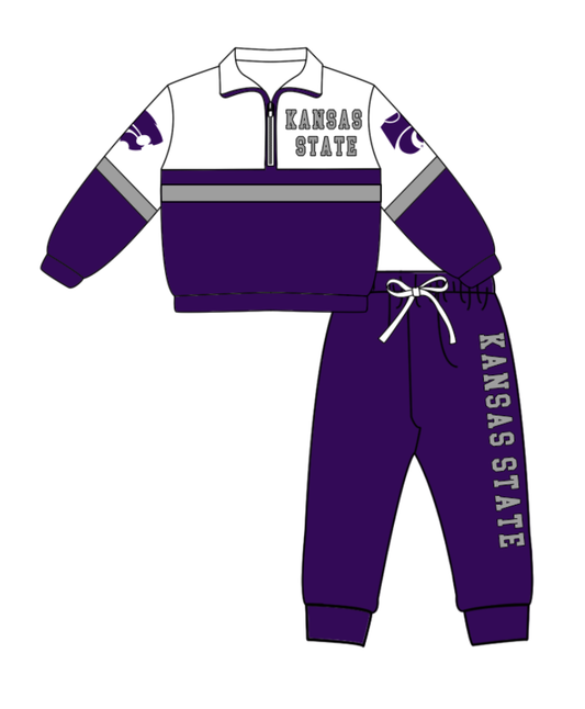 Custom moq 5 mix size yoga purple long-sleeved yoga pants set