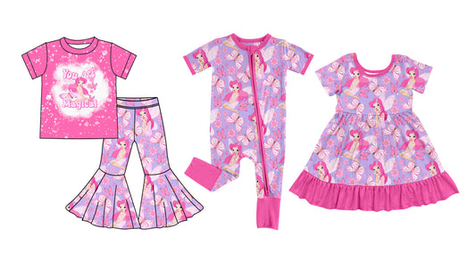 11.19 custom each style moq 5eta 4-6week Sibling Sister You are my magicial baby girl sets and dress and rompers match family design