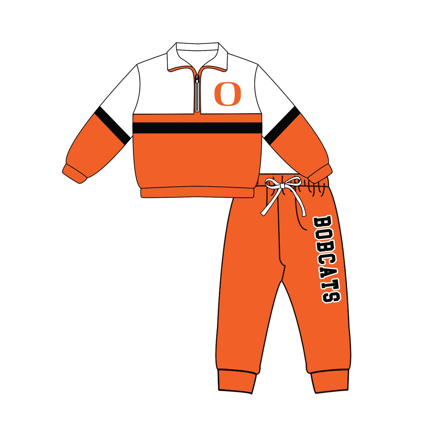 Custom moq 5 mix size summer teams Girls Orange Polka Dot Top Shorts Set Bows Print Top Skirt Set Zipper Pullover Pants Set
