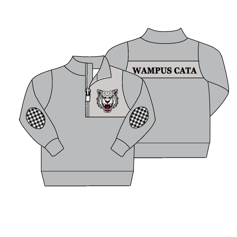 custom moq 5 mix size MSD070601 Baby Long Sleeve Zip Up Pullover Casual Top