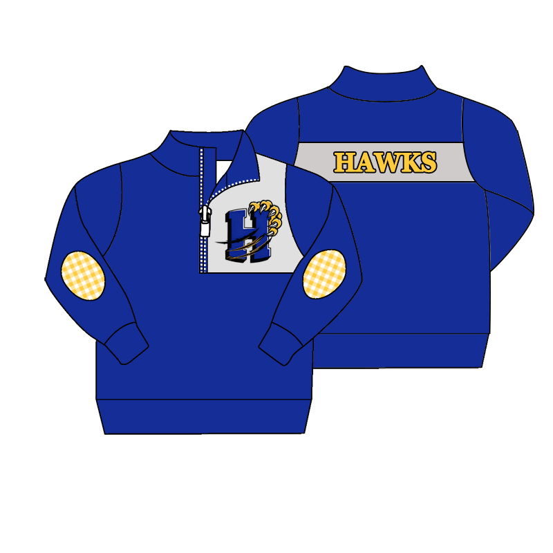 custom moq 5 mix size MSD070901 Baby Kids Long Sleeve Zip Up Pullover Team Casual Top