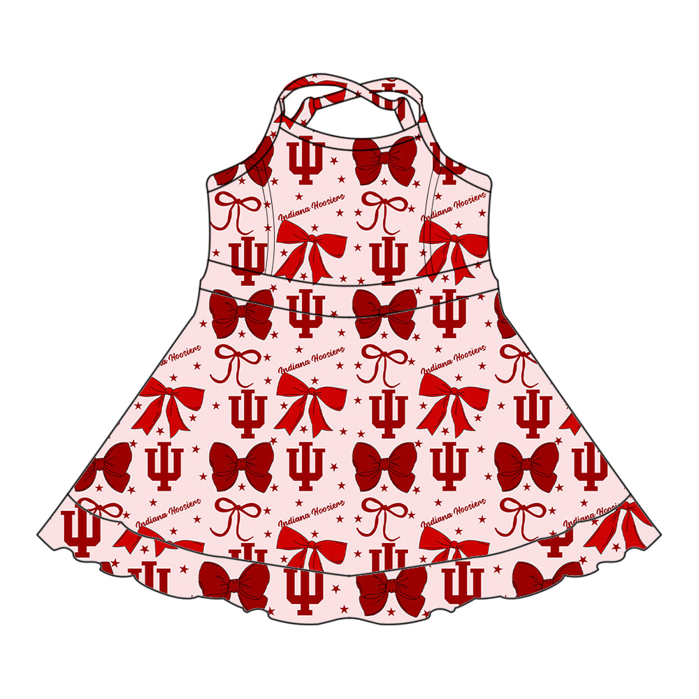 Custom moq 5 mix size milk silk summer teams baby girls clothes team bow red sleeveless skirts sets and dress 1 and dress 2 and dress 3-25.6.26