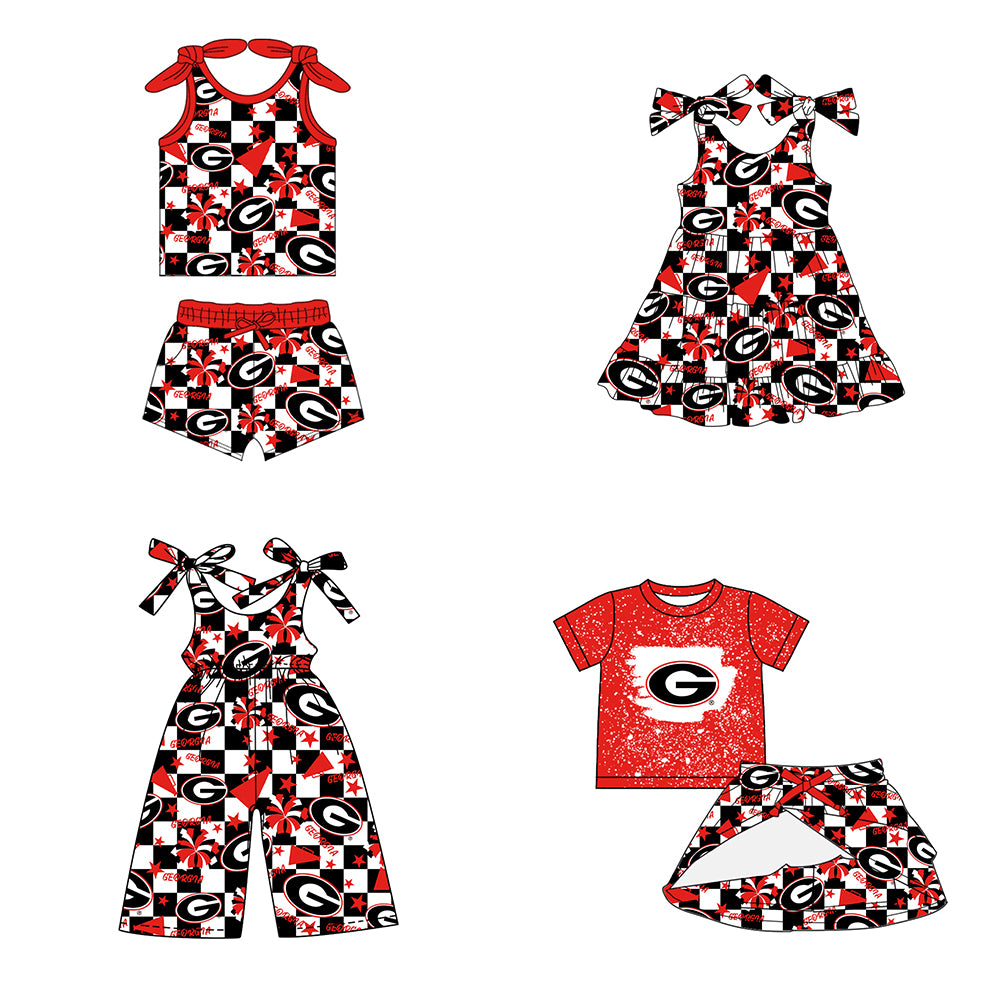 Custom moq 5 mix size milk silk summer teams baby girls clothes team red sleeveless shorts sets and skirts sets and dress and jumpsuit-25.7.16