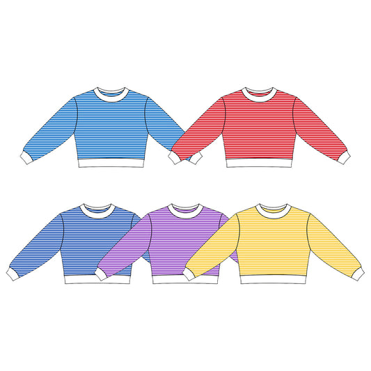 (Preorder new) No moq Yoga Baby Girls Striped Print Long Sleeve Yoga Athletic Top