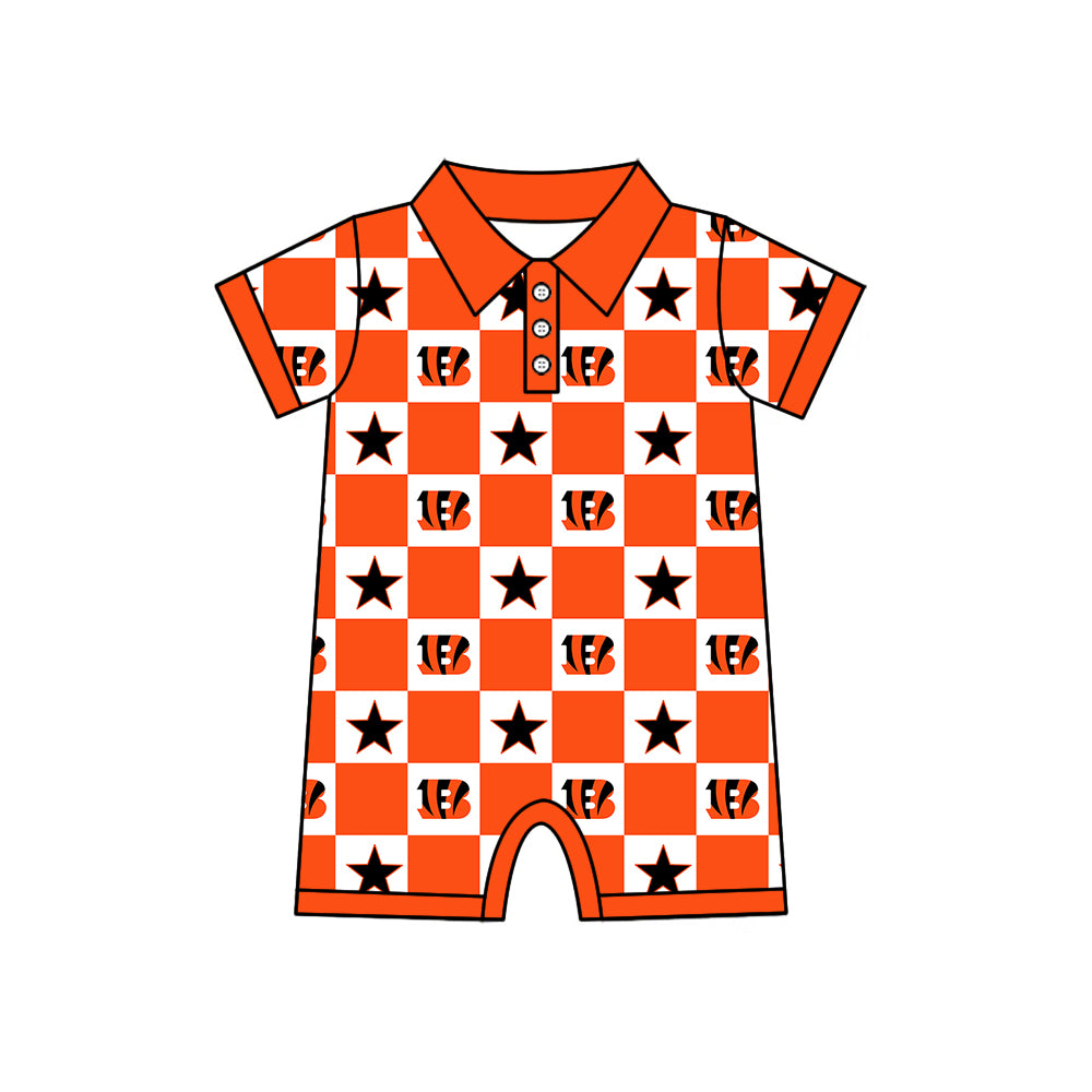 Custom moq 5 mix size milk silk summer teams Baby Girl Orange-Red Sleeveless Top Skirts Set Dress And Shorts Yoga Checked Outfit Boy's Checked Short-Sleeved Polo Shirt And Romper