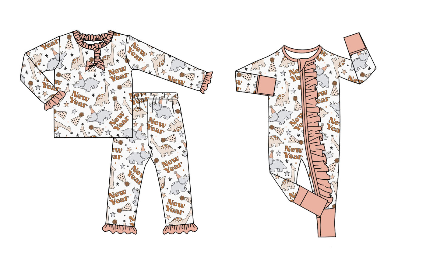 25.8.28 custom each style moq 5eta 4-6week Sibling Sisters new year baby girl clothes long sleeve pants sets and romper match family design