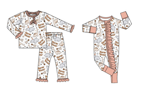 25.8.28 custom each style moq 5eta 4-6week Sibling Sisters new year baby girl clothes long sleeve pants sets and romper match family design