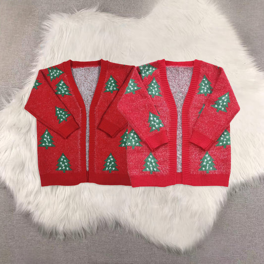 RTS NO MOQ Sibling baby girls clothes Christmas Sweater High quality sweater fabric in stock