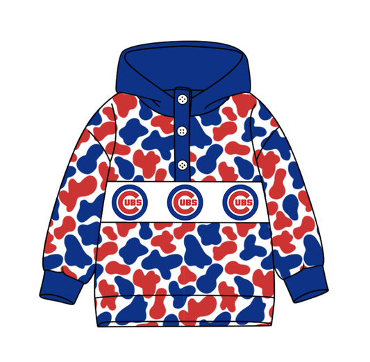 2-Custom moq 8 mix size milk silk summer team baby boy clothes camouflage blue hooded long sleeve top-25.10.9