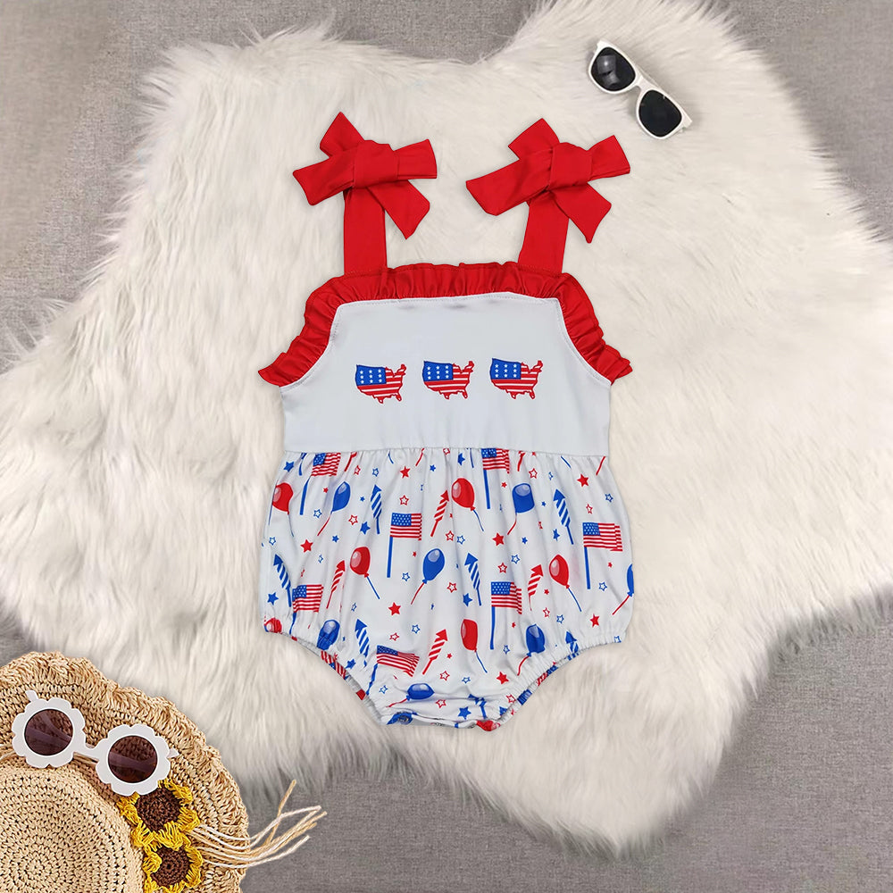 RTS NO MOQ Girls Boys 4th of july Clothes Sets and romper