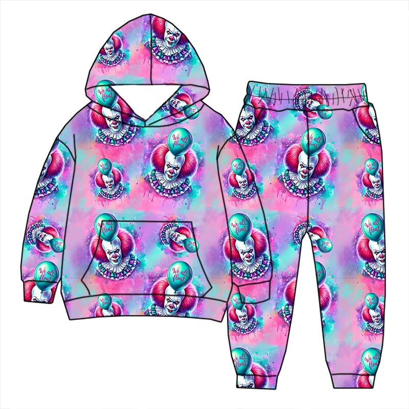 Custom moq 5 each style eta 6-7weeks baby girl clothes hooded long sleeve pants sets 1 and sets 7-25.7.24