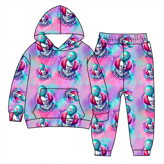 Custom moq 5 each style eta 6-7weeks baby girl clothes hooded long sleeve pants sets 1 and sets 7-25.7.24