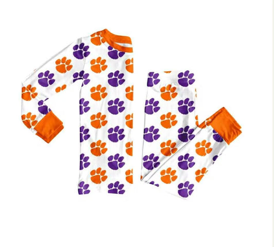 Custom moq 5 mix size milk silk summer teams baby boy clothes purple long sleeve pants sets-25.8.28