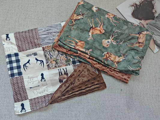 RTSNO MOQ Sibling baby kids Elk brown green baby blankets