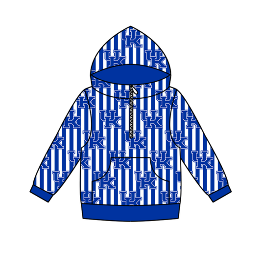 Custom moq 5 mix size milk silk summer team baby boy clothes blue hooded long sleeve top-25.10.27