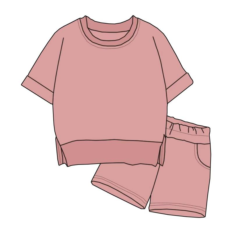 Custom moq 5 each style eta 6-7weeks baby girl clothes short sleeve shorts sets-25.7.24