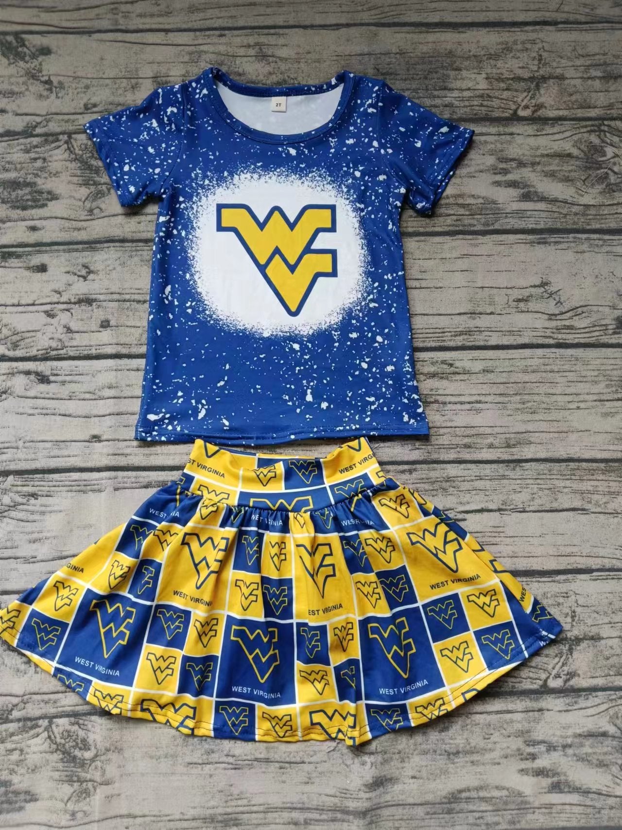 custom moq 5 eta 5weeks summer team baby girls clothes blue short sleeve shorts set