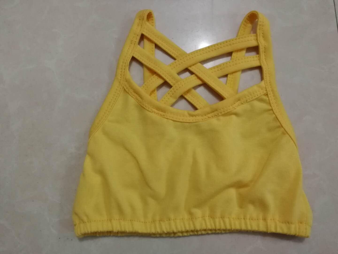 Girls yellow summer sports bra